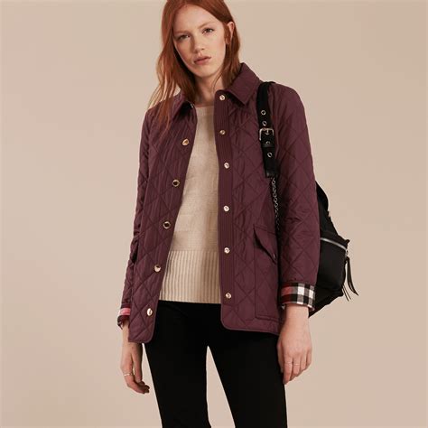 check detail diamond quilted jacket burberry|quilted burberry jacket outlet store.